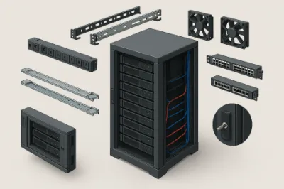 Qué accesorios necesito para mi rack de servidores