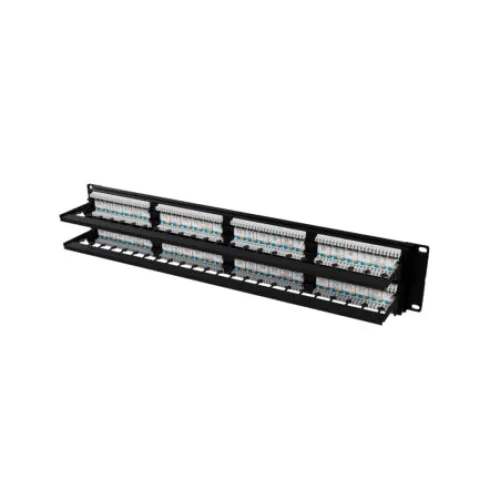 Patch Panel 48 ports with cable managers PP48Cat6/CM 2U Cat6 RJ45 UTP photo