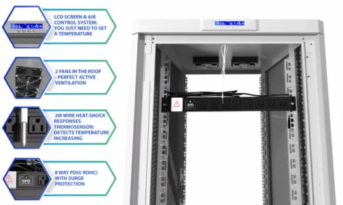 42U 32″ Depth IT & Telecom Cabinet SRF 42.6.8.M photo