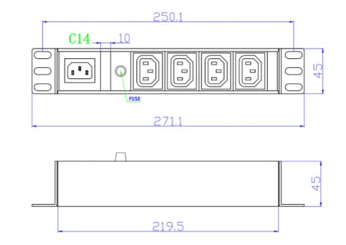 C14-in ; C13-out 4 sockets PDU-04S photo