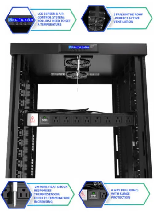 12U 35″ Depth PORTABLE UNDER DESK 19″ Enclosure SYSRACKS PR 12.900 photo