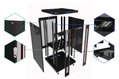 18U 24″ Depth PORTABLE UNDER DESK 19″ Enclosure SYSRACKS PR 18.600 photo
