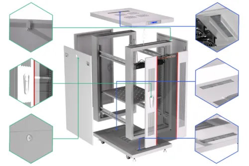 18U 35″ Depth (24×35×42) 19″ IT & Telecom Cabinet SYSRACKS SRF 18.6.9 G photo