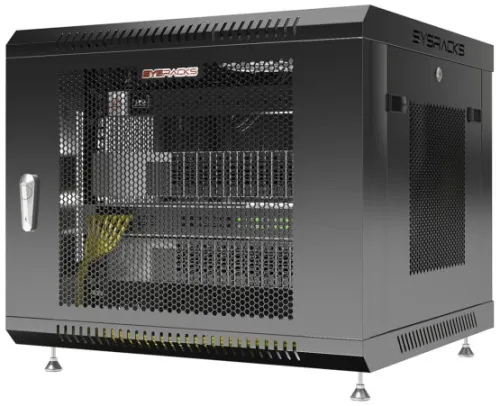 9U 24″ Depth Wall Mount 19″ MESH Enclosure SRW 9.600M photo